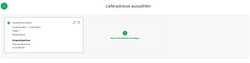 Full Checkout - Angabe der Lieferadresse